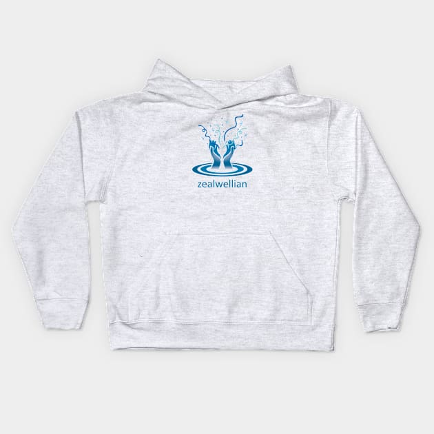 Be a zealwellian! (blue) Kids Hoodie by Healwell